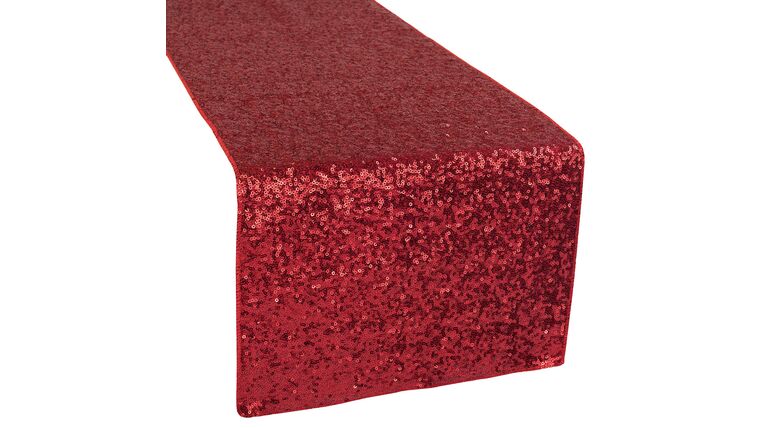 Glitz Sequin Table Runner – Apple Red | Rental