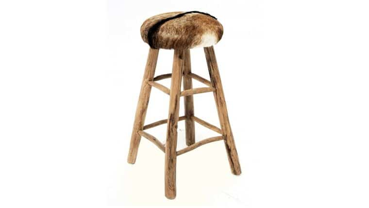 Rustic Goat Skin Stool – Tall | Rental Rustic Goat Skin Stool – Tall | Rental