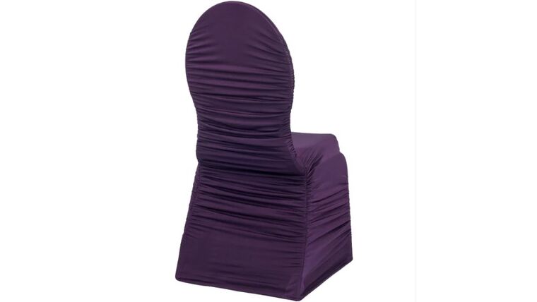 Ruched Fashion Spandex Banquet Chair Cover – Eggplant/Plum | Rental