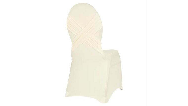 Cross Back Stretch Spandex Banquet Chair Cover – Ivory | Rental Cross Back Stretch Spandex Banquet Chair Cover – Ivory | Rental