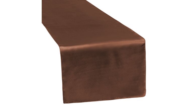Satin Table Runner – Chocolate Brown | Rental Satin Table Runner – Chocolate Brown | Rental