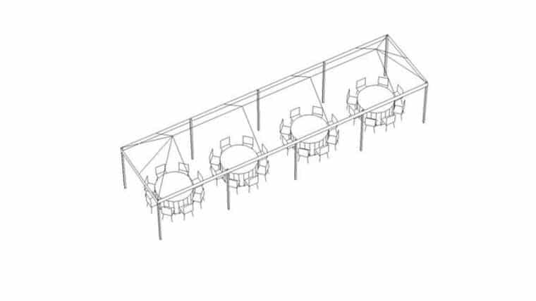 10′ x 40′ Frame Tent | White | Rental