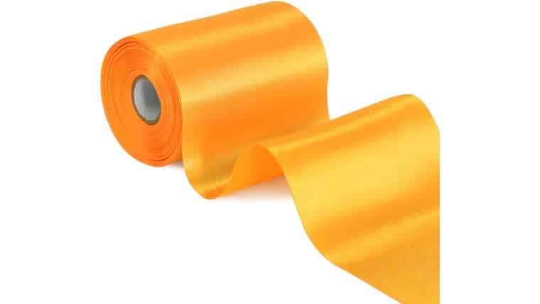 4 Inch x 22yd Wide Satin Ribbon - Gold | Rental