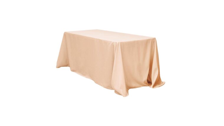 Polyester | Champagne | 90″ x 132″ Tablecloth | Rental