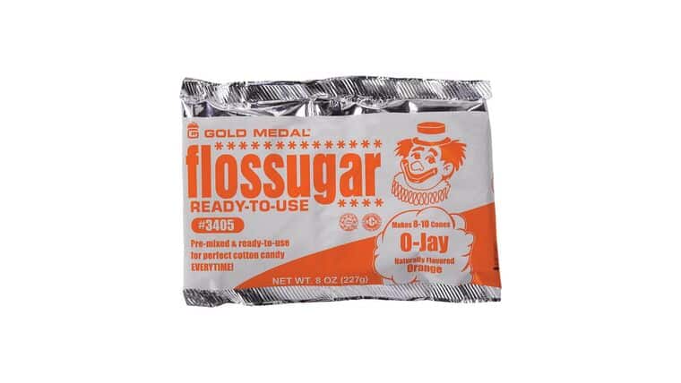 Cotton Candy – O-Jay (Orange) 8-oz. Flossugar Pouches | Rental
