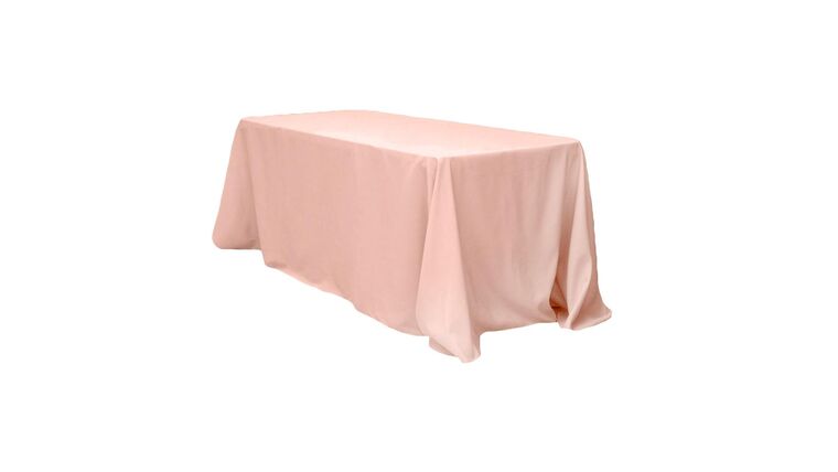 Polyester | 90″ x 132″ Polyester Table Cloth – Blush/Rose Gold | Rental