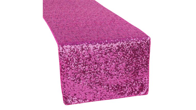 Glitz Sequin Table Runner – Fuchsia | Rental