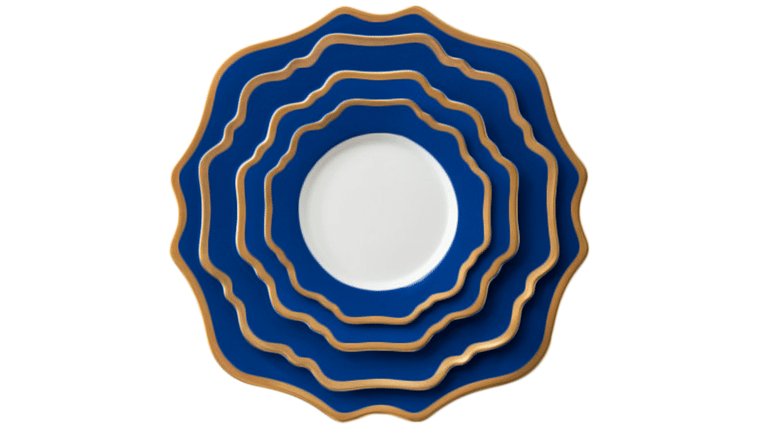 Casablanca Gold & Royal Blue – 10.5″ Dinner Plate | Rental Casablanca Gold & Royal Blue – 10.5″ Dinner Plate | Rental