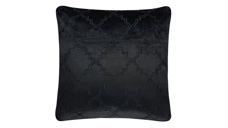 Black Geo Embossed Velvet Throw Pillow, 18″ | Rental Black Geo Embossed Velvet Throw Pillow, 18″ | Rental