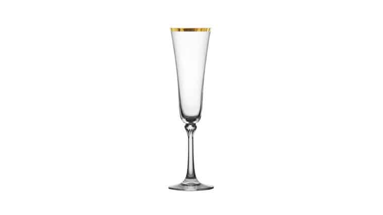 Champagne Glass – Clear/Gold Rim Champagne Flute | Rental Champagne Glass – Clear/Gold Rim Champagne Flute | Rental
