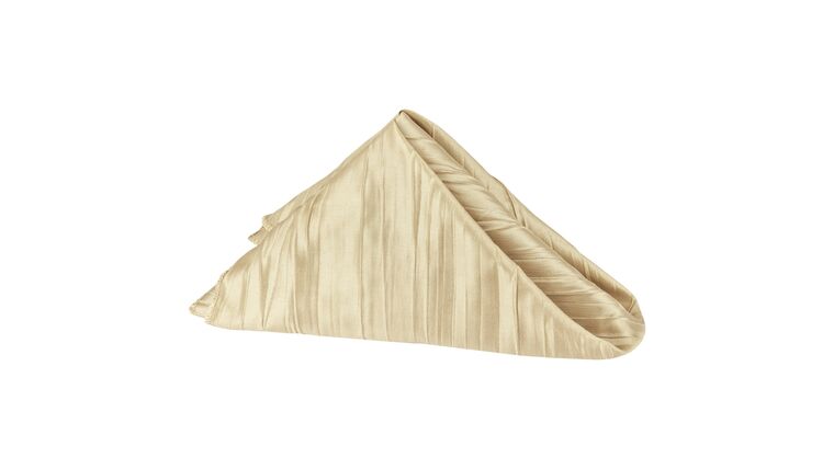 Accordion Crinkle Taffeta Napkin 20″x20″ – Champagne | Rental Accordion Crinkle Taffeta Napkin 20″x20″ – Champagne | Rental