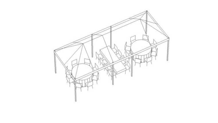 10′ x 25′ Frame Tent | White | Rental