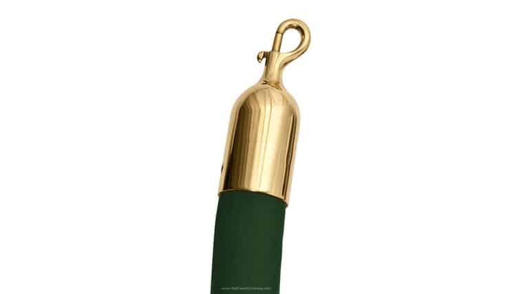 8′ Green Polyester Velour Stanchion Rope w/Polished Brass Snap Hook End | Rental 8′ Green Polyester Velour Stanchion Rope w/Polished Brass Snap Hook End | Rental