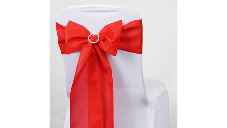 6″ W x 106″ L Red Polyester Sash | Rental