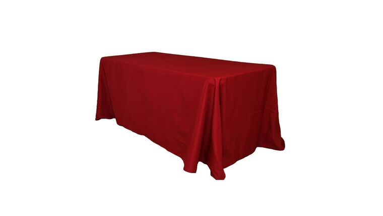 Polyester | 90″ X 132″ Apple Red Polyester Tablecloth | Rental