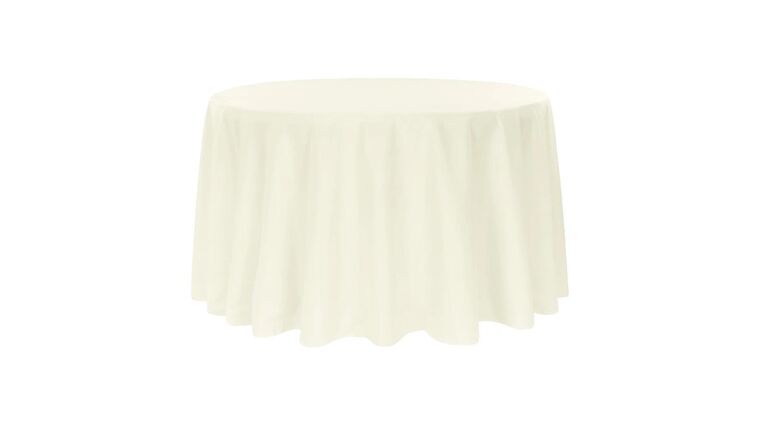 Round Polyester 132″ Tablecloth – Light Ivory/Off White | Rental Round Polyester 132″ Tablecloth – Light Ivory/Off White | Rental