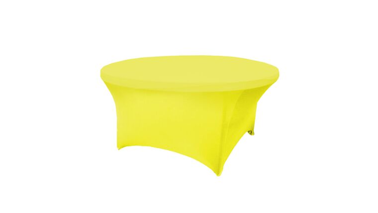 Spandex | Bright Yellow | 5' Round Spandex Table Cover | Rental