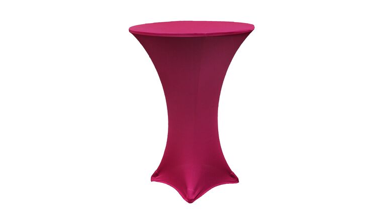 Spandex | Fuchsia | 30″ Round x 42″H Cocktail Tablecloth | Rental Spandex | Fuchsia | 30″ Round x 42″H Cocktail Tablecloth | Rental