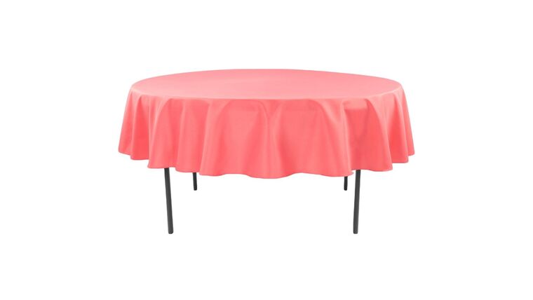 Polyester | Coral | 90″ Round Tablecloth | Rental