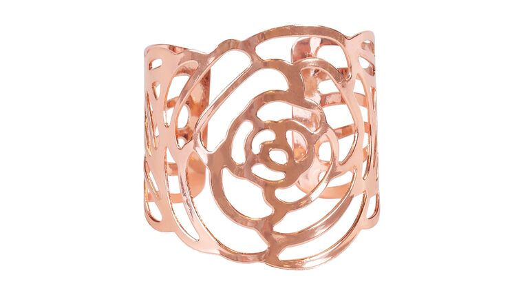 Laser Cut Rose Metal Napkin Ring – Blush/Rose Gold | Rental