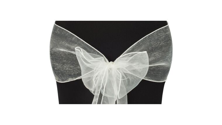 8″ x 108″ – Organza Chair Sash – Ivory | Rental