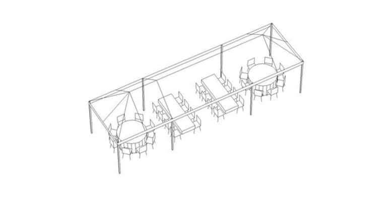 10′ x 35′ Frame Tent | White | Rental