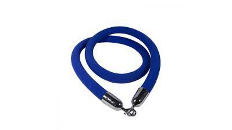 8′ x 2” Blue Velour Stanchion Rope w/Chrome Ends | Rental 8′ x 2” Blue Velour Stanchion Rope w/Chrome Ends | Rental
