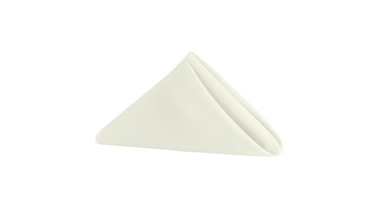 Polyester | 20″ x 20″ Light Ivory/Off-White Napkin | Rental Polyester | 20″ x 20″ Light Ivory/Off-White Napkin | Rental