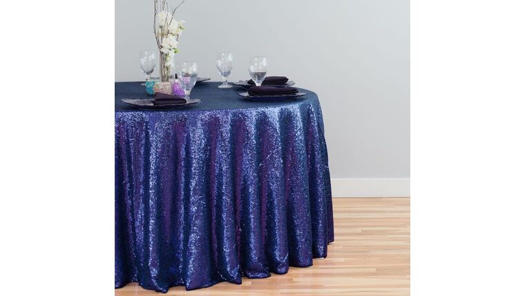 Sequin | 120″ Round Sequin Tablecloth – Navy Blue | Rental Sequin | 120″ Round Sequin Tablecloth – Navy Blue | Rental