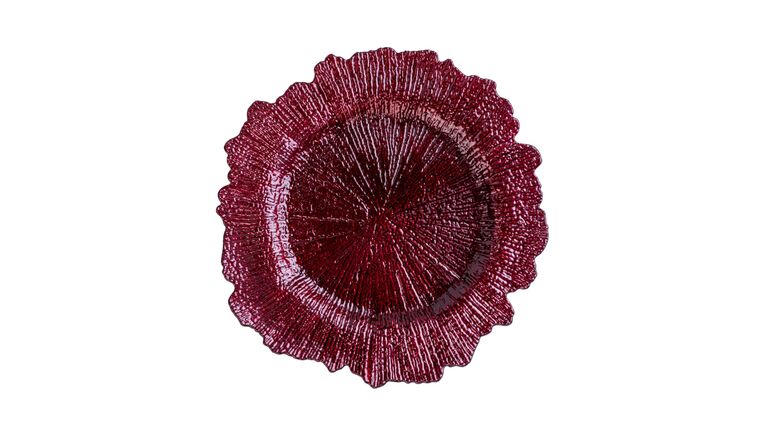 Reef Acrylic Charger Plate – Burgundy | Rental