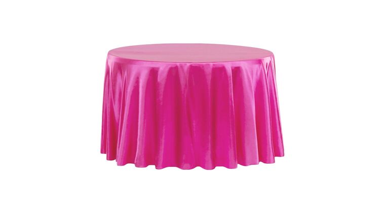 Satin 120″ Round Tablecloth – Fuchsia | Rental Satin 120″ Round Tablecloth – Fuchsia | Rental