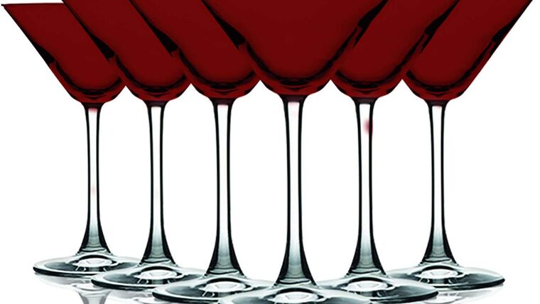Martini Glass – Red Top Accent 10 oz Martini/Cocktail Wine Glasses – Set of 6 by TableTop King – Additional Vibrant Colors Available | Rental Martini Glass – Red Top Accent 10 oz Martini/Cocktail Wine Glasses – Set of 6 by TableTop King – Additional Vibrant Colors Available | Rental