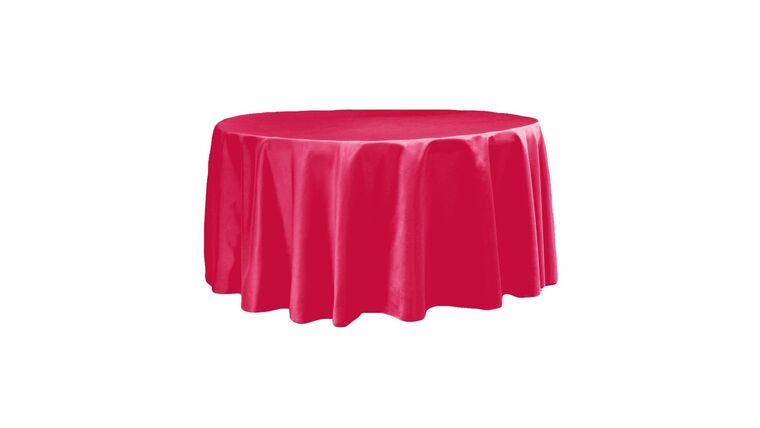 Lamour Satin 120″ Round Tablecloth – Fuchsia | Rental Lamour Satin 120″ Round Tablecloth – Fuchsia | Rental