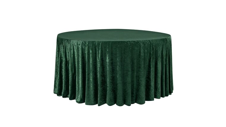 Velvet 120″ Round Tablecloth – Emerald Green | Rental
