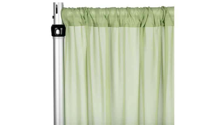 Chiffon Curtain Drape 10ft H x 58" W Panel - Sage Green | Rental