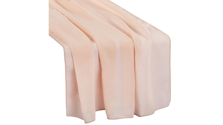 Chiffon Wedding Table Runner 27"x120" - Blush | Rental