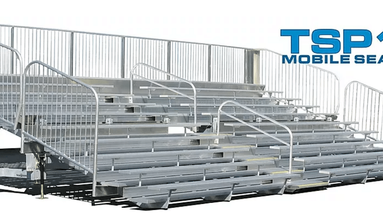 10 Row – TSP10-180 Mobile Grandstand Bleacher Trailer (Seats 156*) | Rental