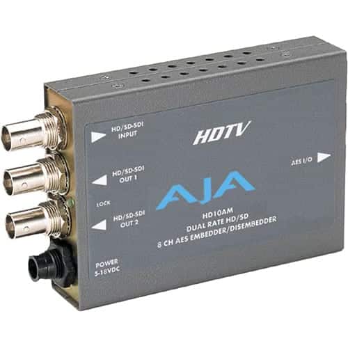 AJA HD10AM Dual Rate HD/SD 8Ch AES Embedder/Disembedder | Rental