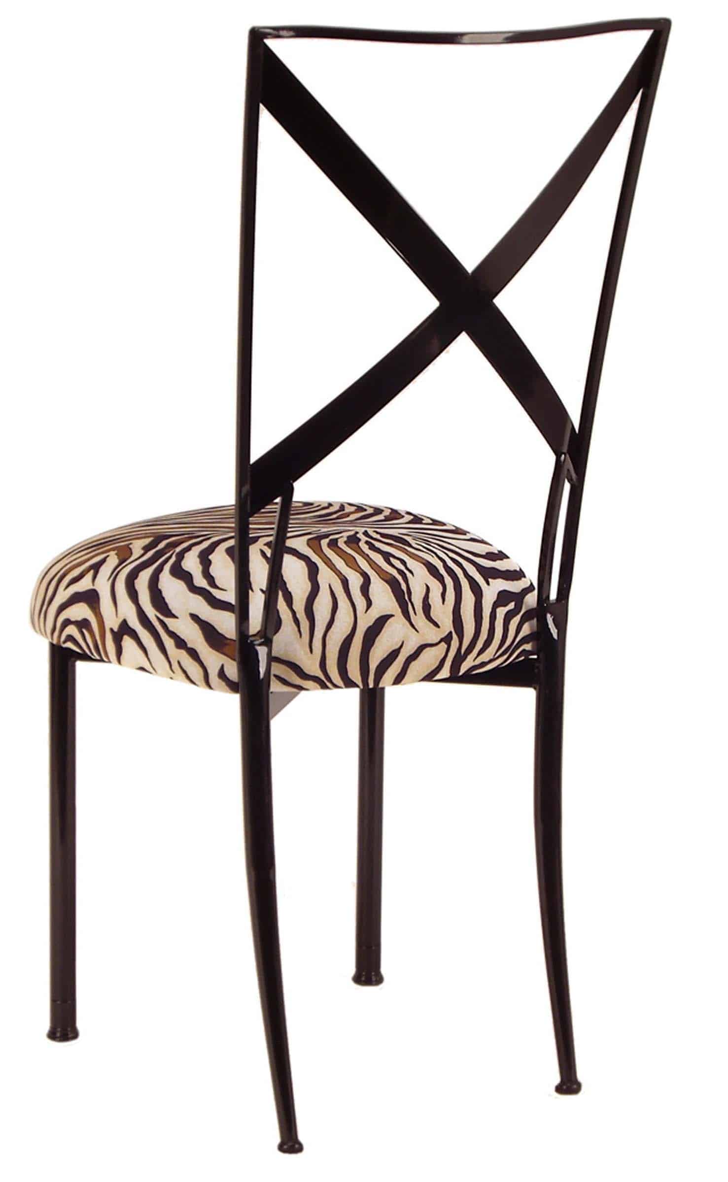 Blak. with Zebra Stretch Knit Cushion – Chameleon Chair Collection | Rental