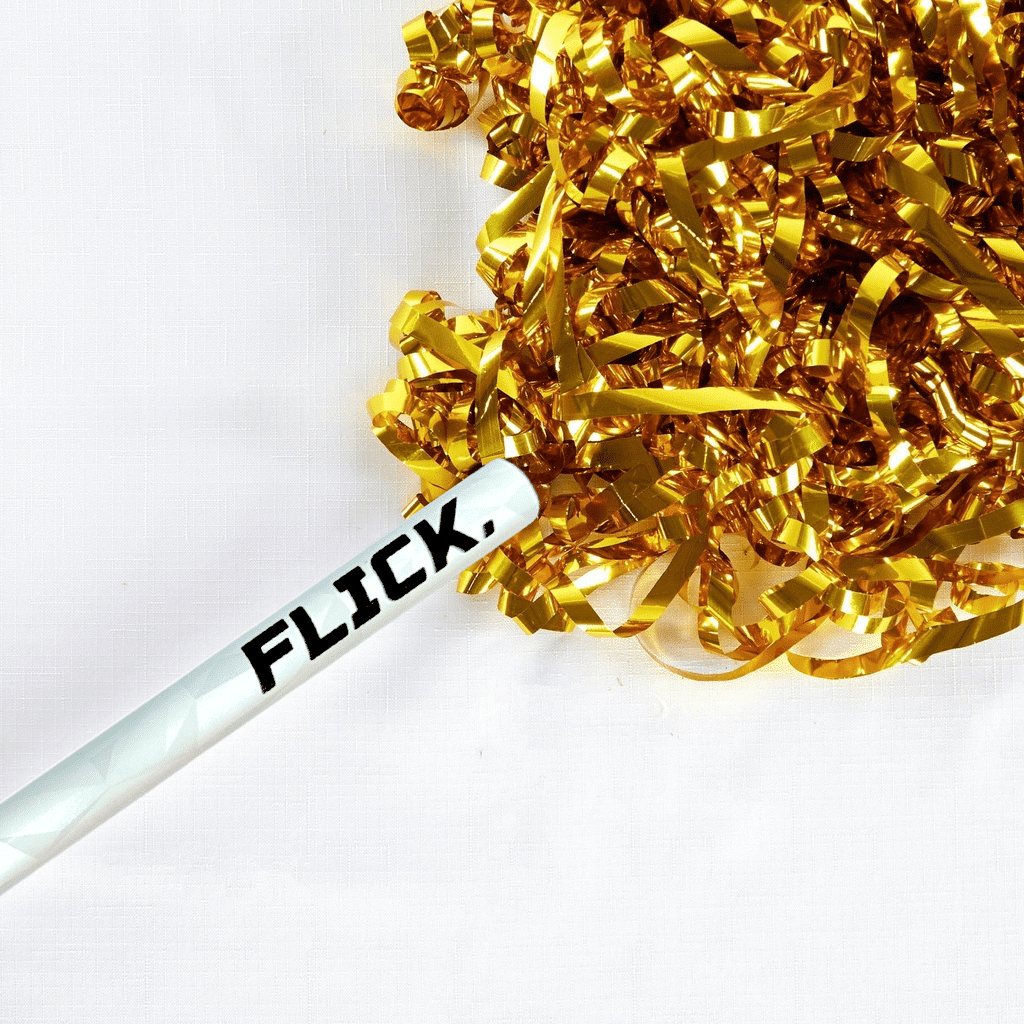 Gold Metallic Foil Streamer Flick Stick – 14″ (Pack of 8) | Rental
