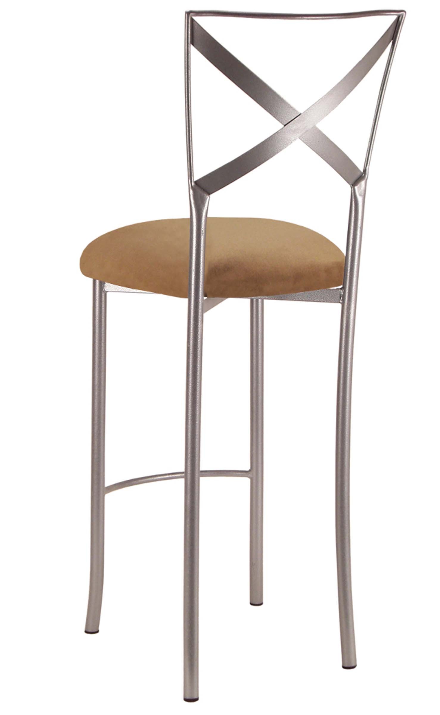 Simply X Barstool with Camel Suede Cushion – Chameleon Chair Collection | Rental