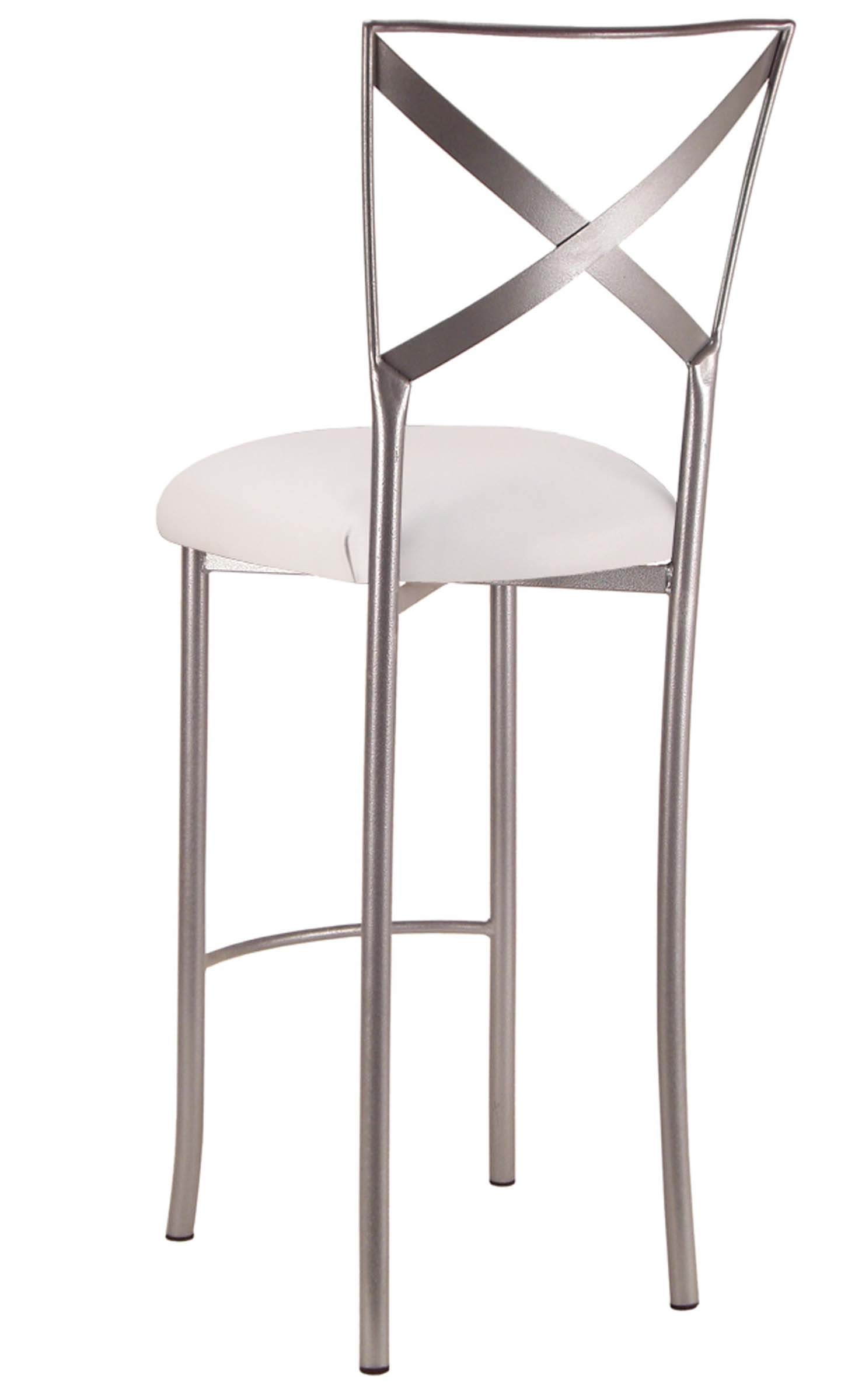 Simply X Barstool with White Leatherette Cushion – Chameleon Chair Collection | Rental Simply X Barstool with White Leatherette Cushion – Chameleon Chair Collection | Rental