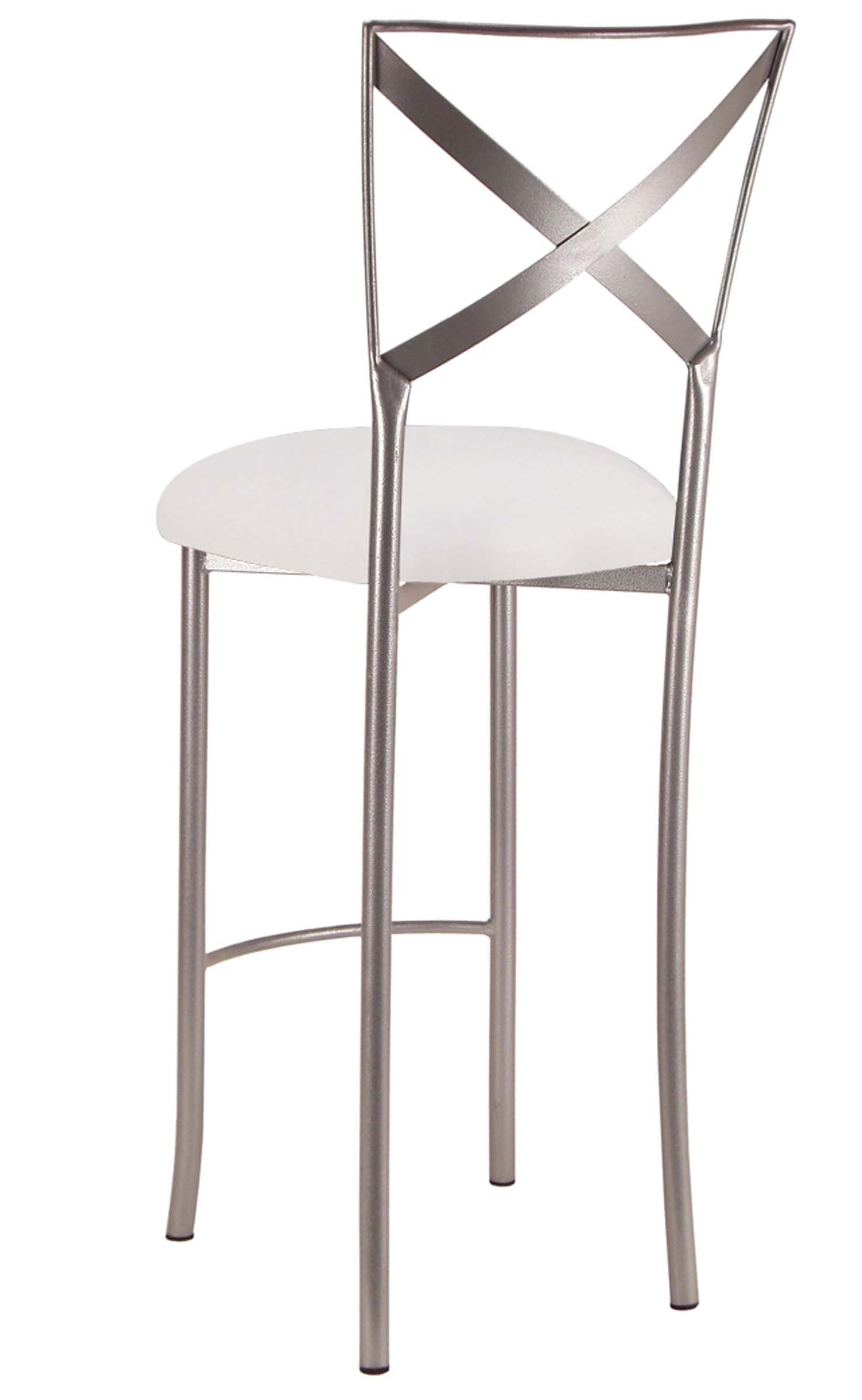 Simply X Barstool with White Suede Cushion – Chameleon Chair Collection | Rental