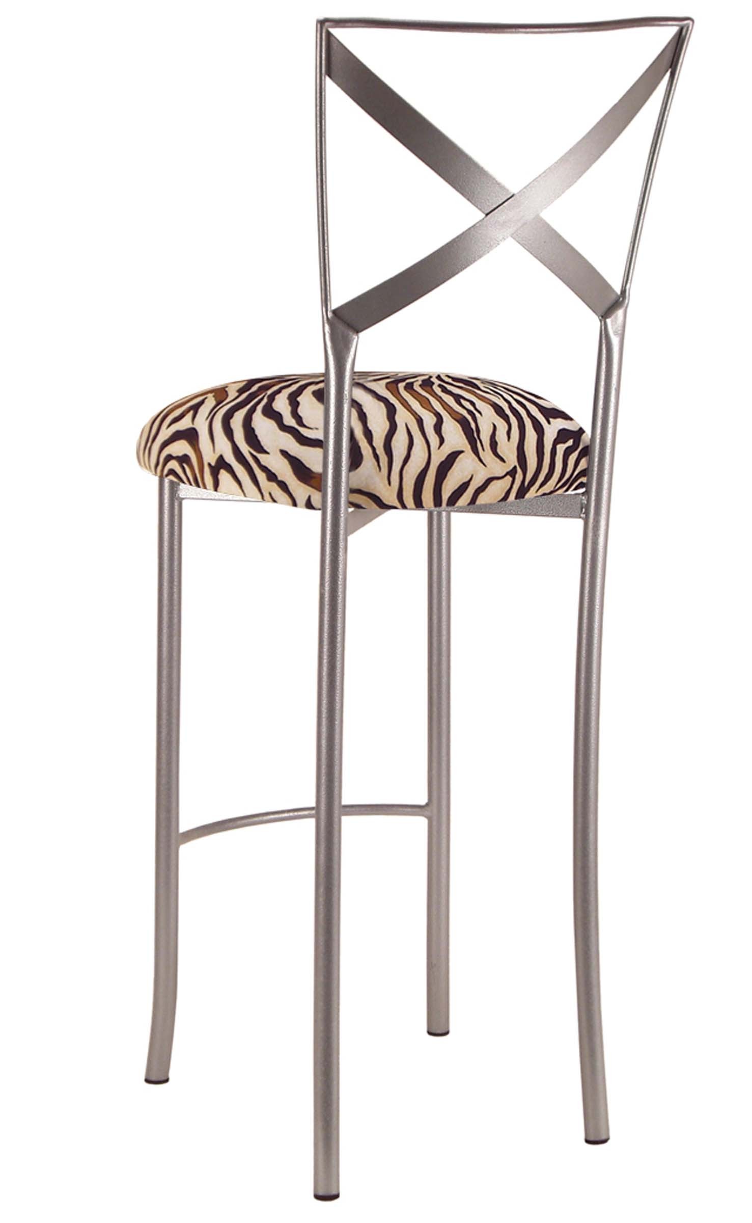 Simply X Barstool with Zebra Stretch Knit Cushion – Chameleon Chair Collection | Rental