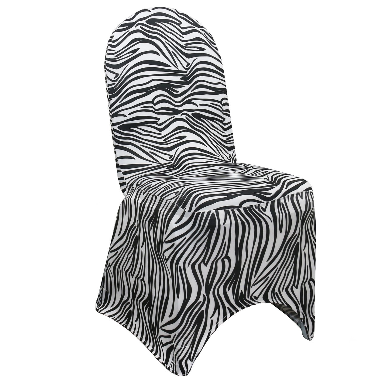 Stretch Spandex Banquet Chair Cover Black and White Zebra | Rental