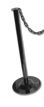 38″ Black Powder Coat Finish Metal Stanchion Post & Base Only | Rental 38″ Black Powder Coat Finish Metal Stanchion Post & Base Only | Rental