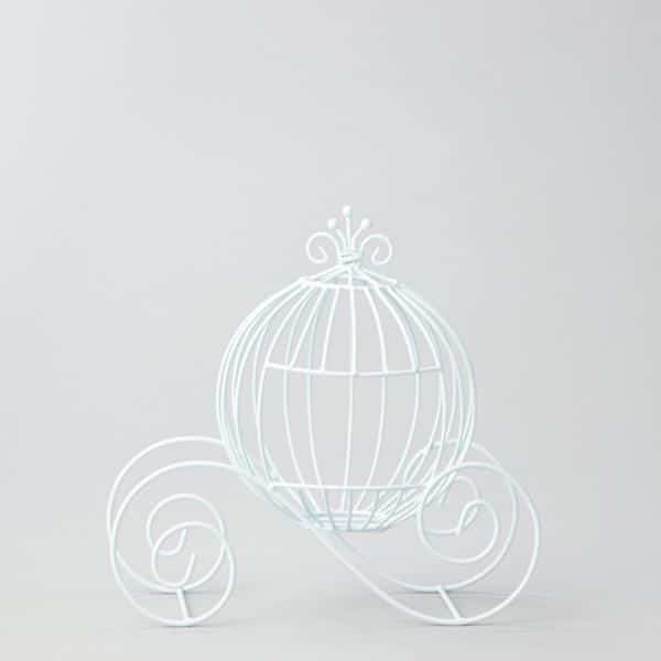 Decostar™ Metal Pumpkin Carriage 12¼” – White | Rental