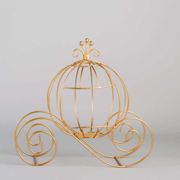 Decostar™ Metal Pumpkin Carriage 12¼” – Gold | Rental