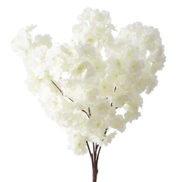 Decostar™ Artificial Flower w/ Greenery Stem Ivory | Rental