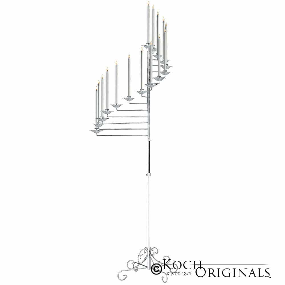 15-Light Spiral Candelabra – Frosted Silver | Rental